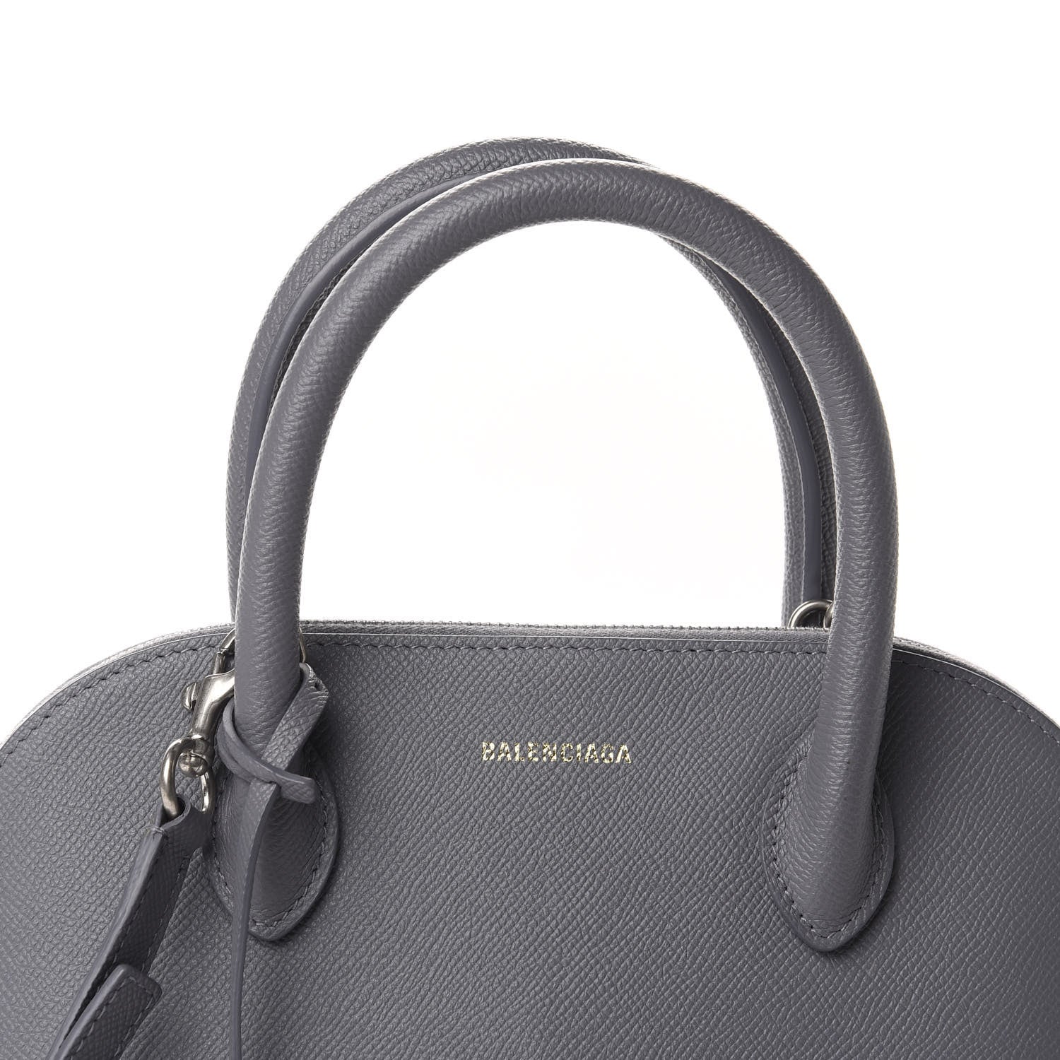 Balenciaga Signature Grained Calfskin Logo S Ville Top Handle Bag Gris Perle Fonce White 10 of 10