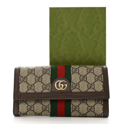 Gucci GG Supreme Monogram Web Ophidia Continental Wallet Brown 8 of 8