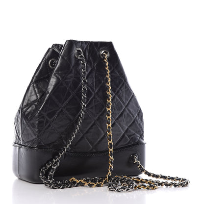 Chanel Aged Calfskin Quilted Small Gabrielle Backpack Black 3 of 10