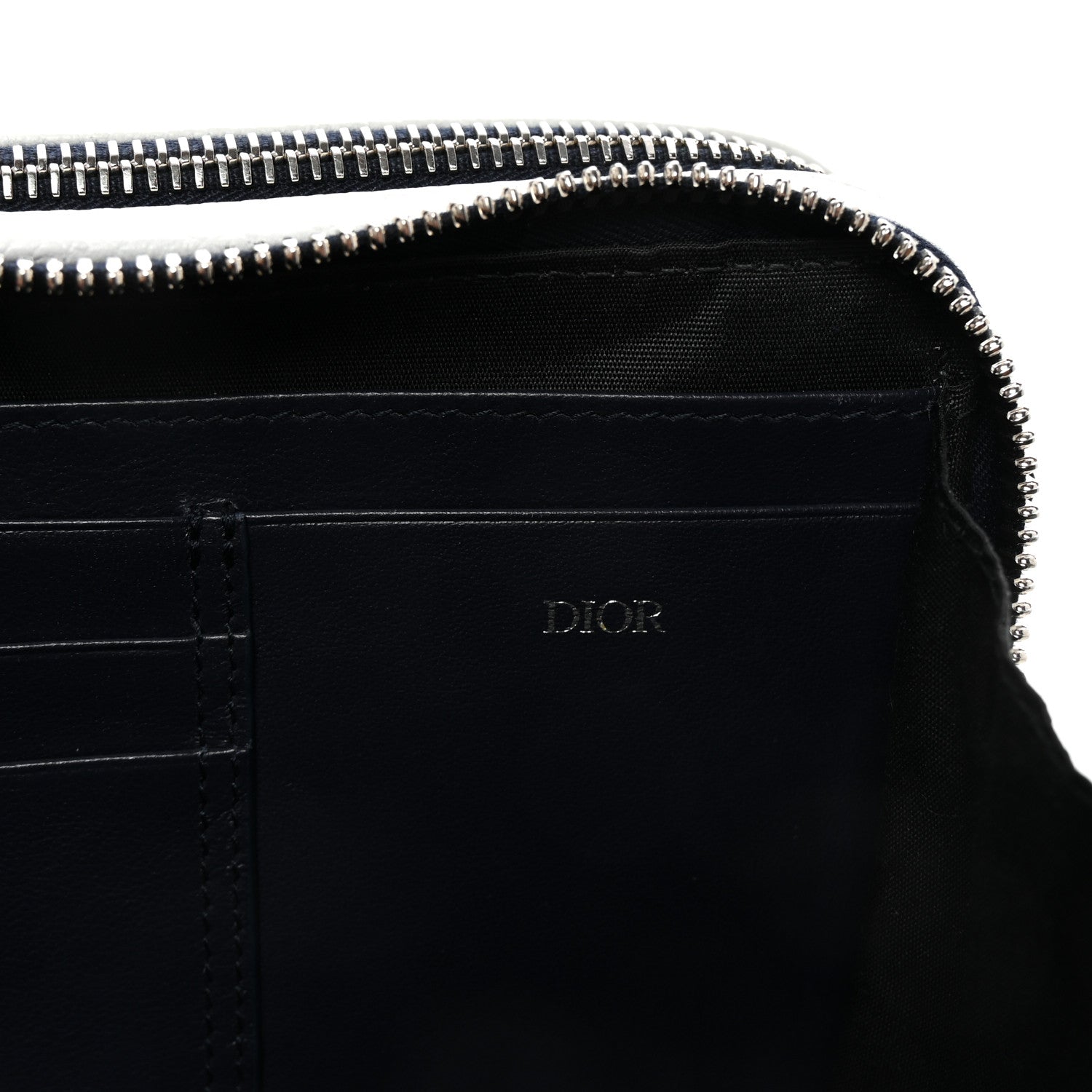 Christian Dior X SHAWN STUSSY Grained Calfskin Double Zip Crossbody Pouch White 6 of 9