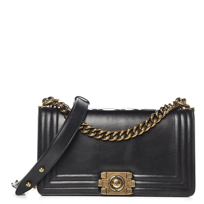 Chanel Glazed Calfskin Medium Boy Flap Black 1 of 13