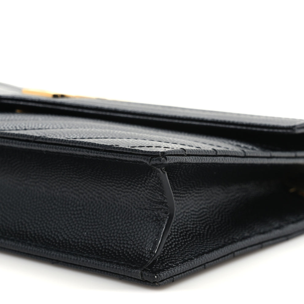 Saint Laurent Grain De Poudre Matelasse Chevron Monogram Envelope Chain ...