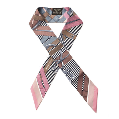 Hermes Silk Mors A Jouets Chemise Twilly Vieux Rose Gris Camel 1 of 3