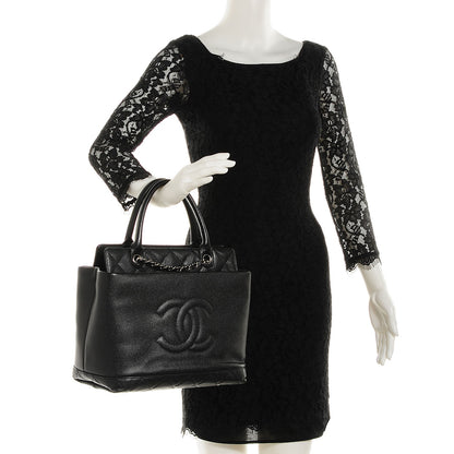 Chanel Soft Caviar CC Medium Top Handle Tote Black 2 of 7