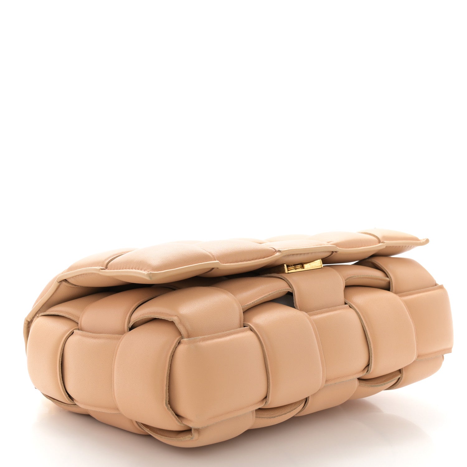 Bottega Veneta Lambskin Maxi Intreccio Padded Chain Cassette Crossbody Bag Almond 4 of 15