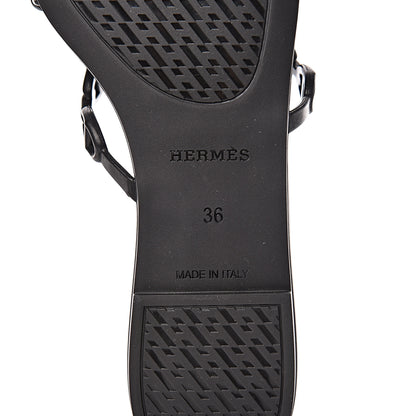 Hermes Rubber Chaine d'Ancre Rivage Sandals 36 Black 5 of 8