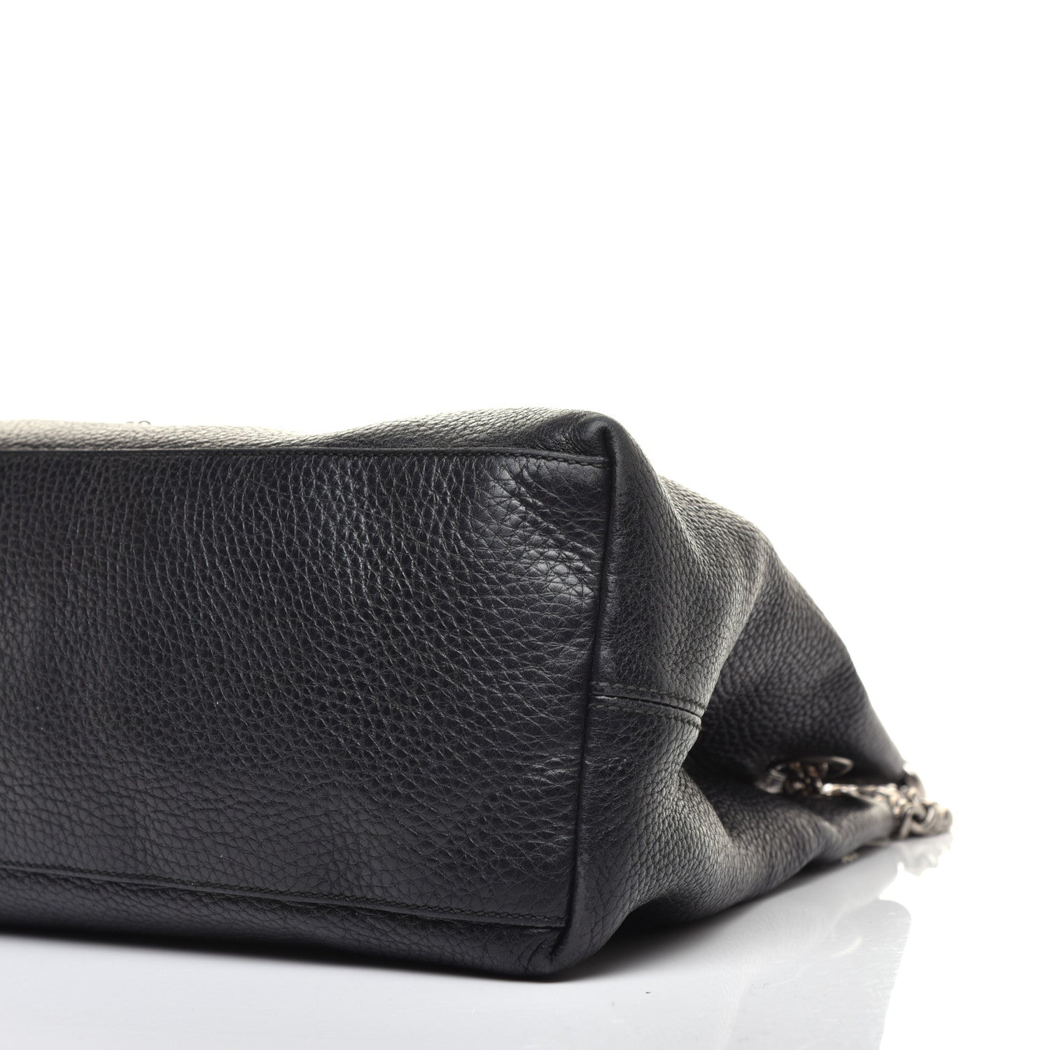 Gucci Pebbled Calfskin Studded Medium Soho Chain Shoulder Bag Black 9 of 10