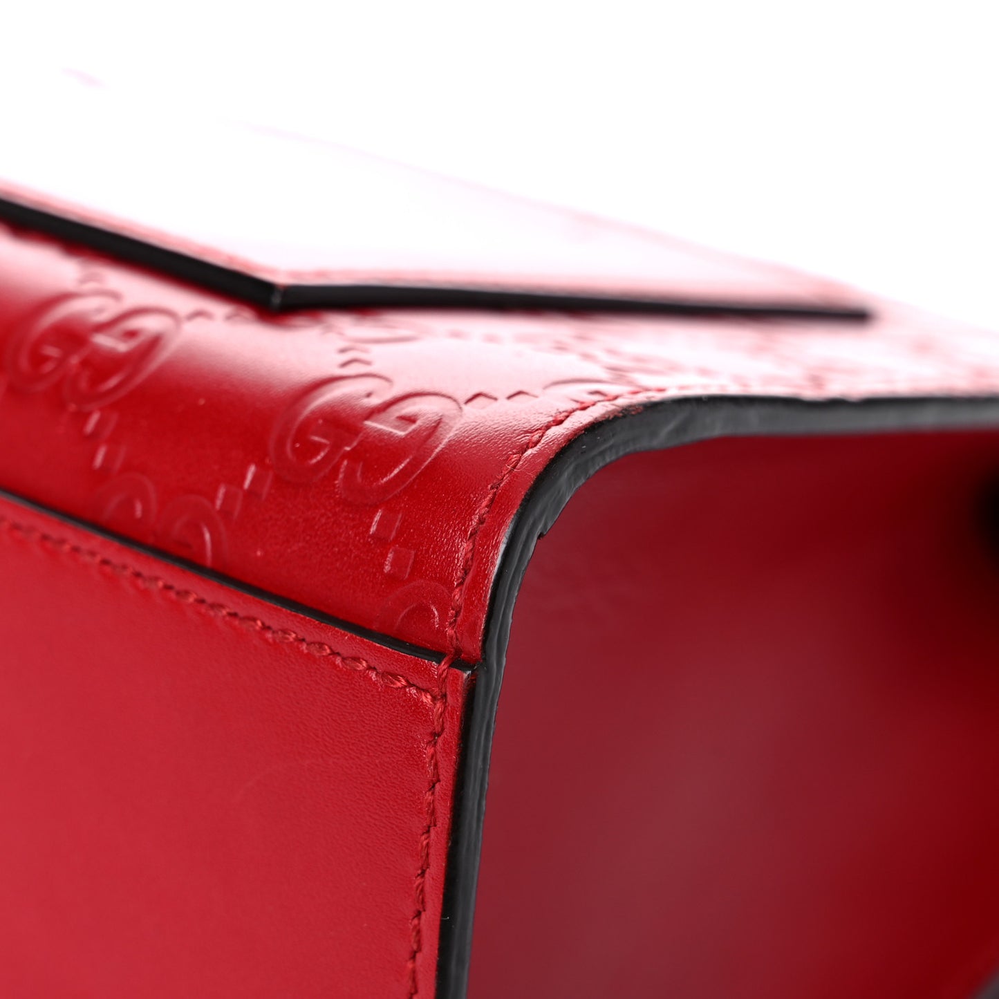 Guccissima Medium Padlock Shoulder Bag Hibiscus Red