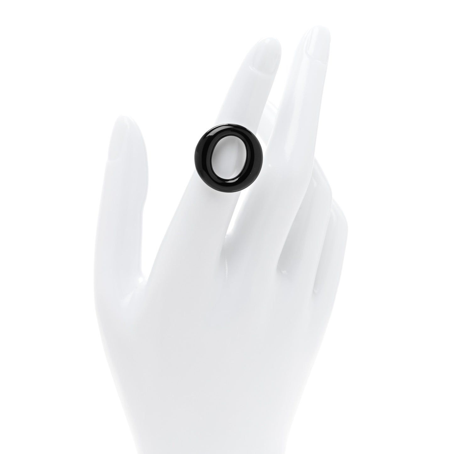 Sterling Silver Black Jade Elsa Peretti Sevillana Ring 49 5