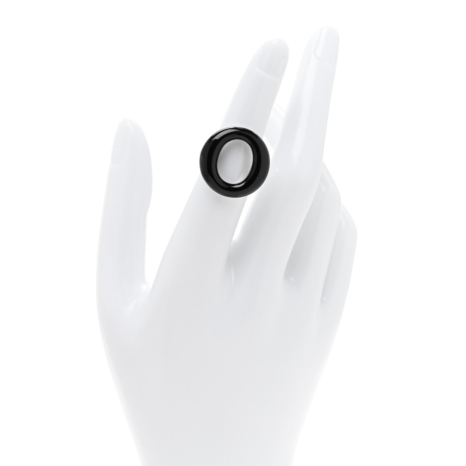 Tiffany Sterling Silver Black Jade Elsa Peretti Sevillana Ring 49 5 2 of 6
