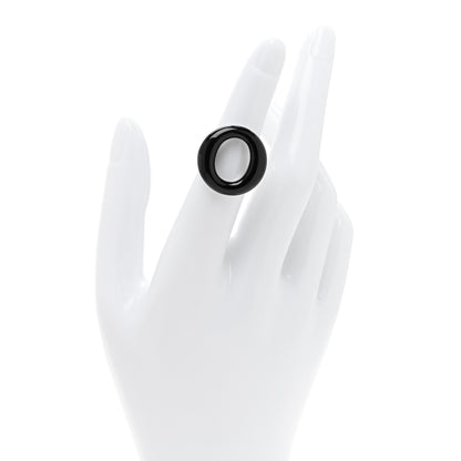 Tiffany Sterling Silver Black Jade Elsa Peretti Sevillana Ring 49 5 2 of 6