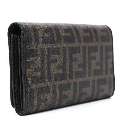 Fendi Zucca Spalmati Vitello Elite Continental Wallet Tobacco 3 of 11