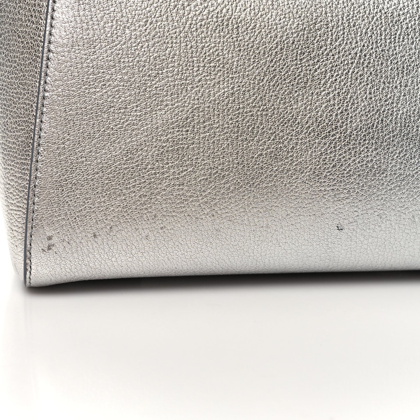 Metallic Sugar Goatskin Small Antigona Silver