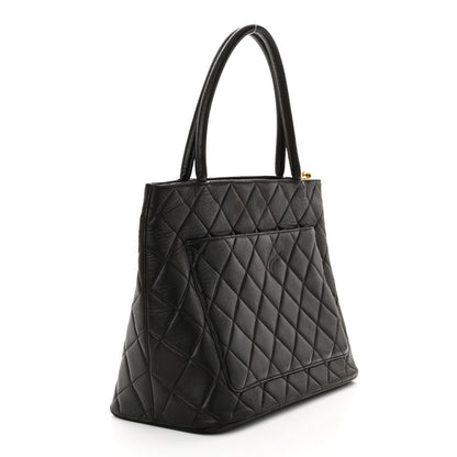 Chanel Lambskin Quilted Medallion Tote Dark Brown 3 of 13