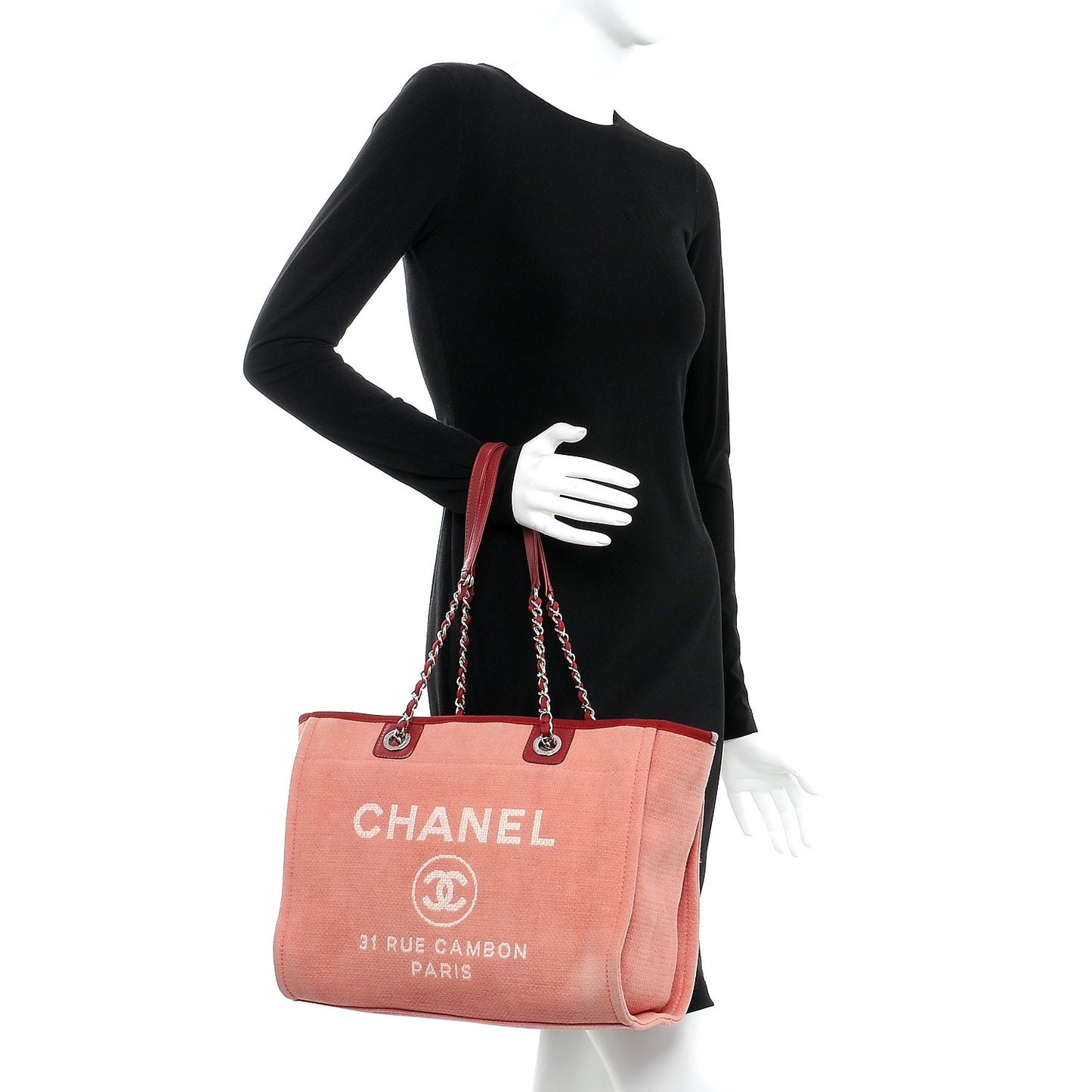 Canvas Small Deauville Tote Red