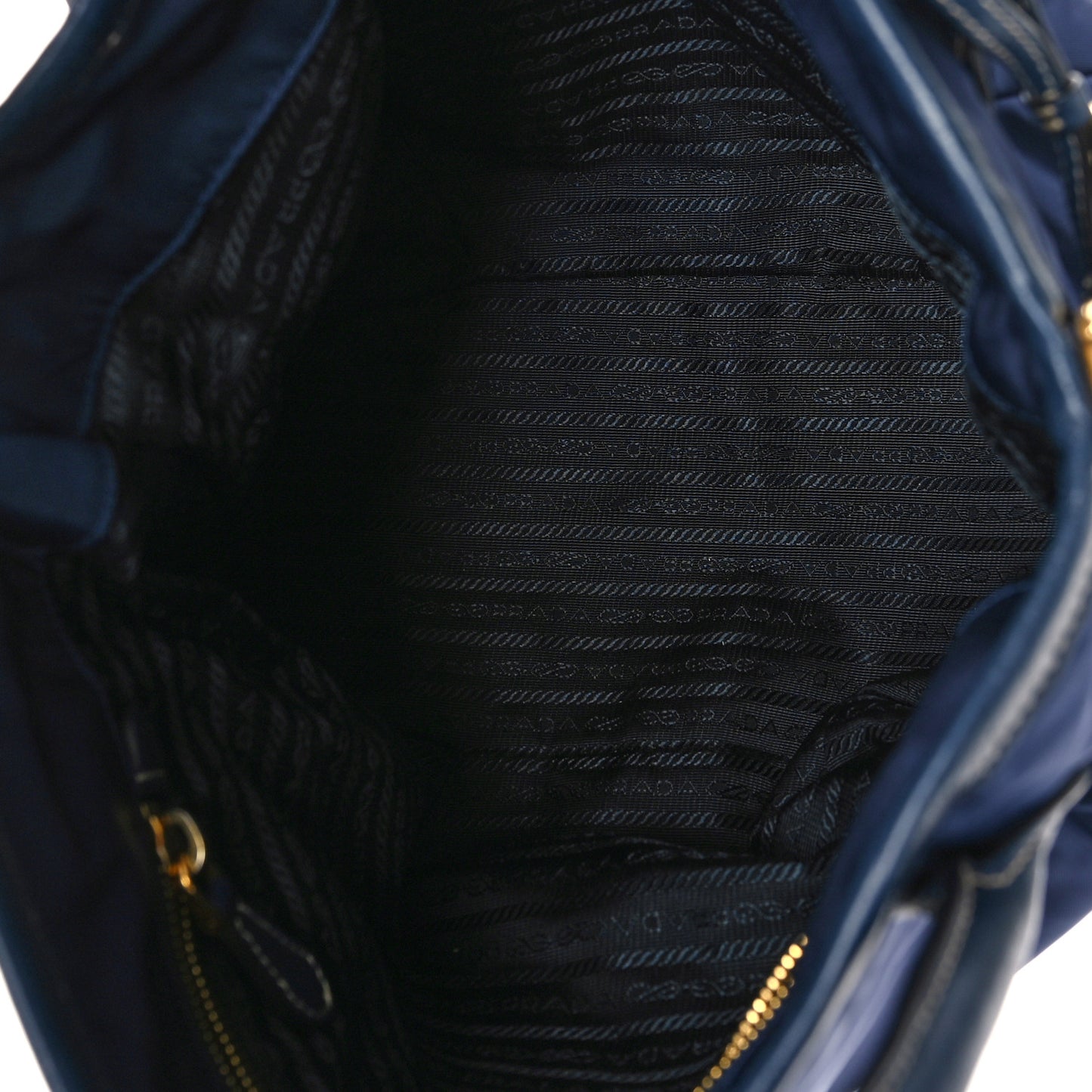 Tessuto Nylon Vitello Daino Tote Blue