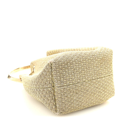Jimmy Choo Metallic Woven Bon Bon Bag Champagne 4 of 12