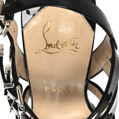 Christian Louboutin Patent Funky 120 Cage Sandals 37.5 Black 7 of 9