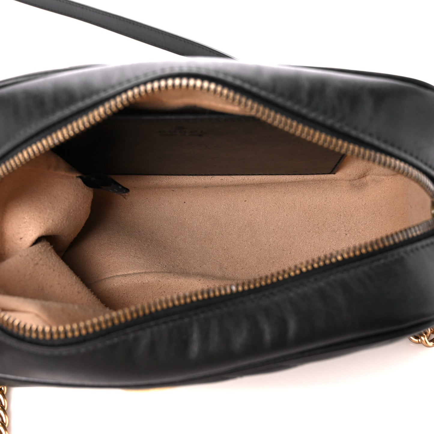 Calfskin Matelasse Small GG Marmont Chain Shoulder Bag Black