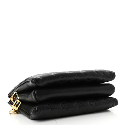 Louis Vuitton Lambskin Embossed Monogram Coussin PM Black 4 of 10