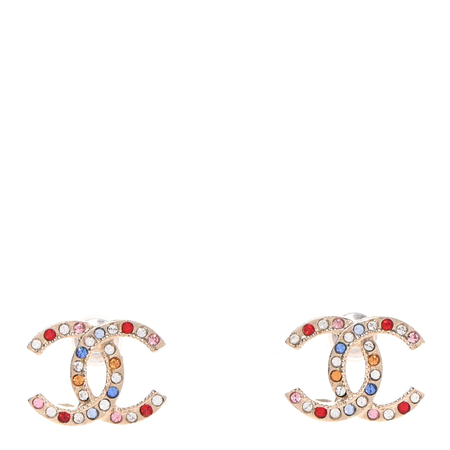 Crystal CC Earrings Gold Multicolor