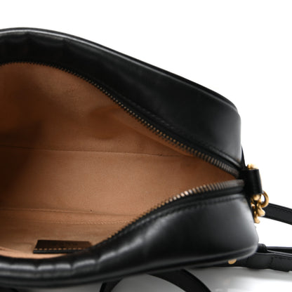Gucci Calfskin Matelasse Small GG Marmont Chain Shoulder Bag Black 5 of 10