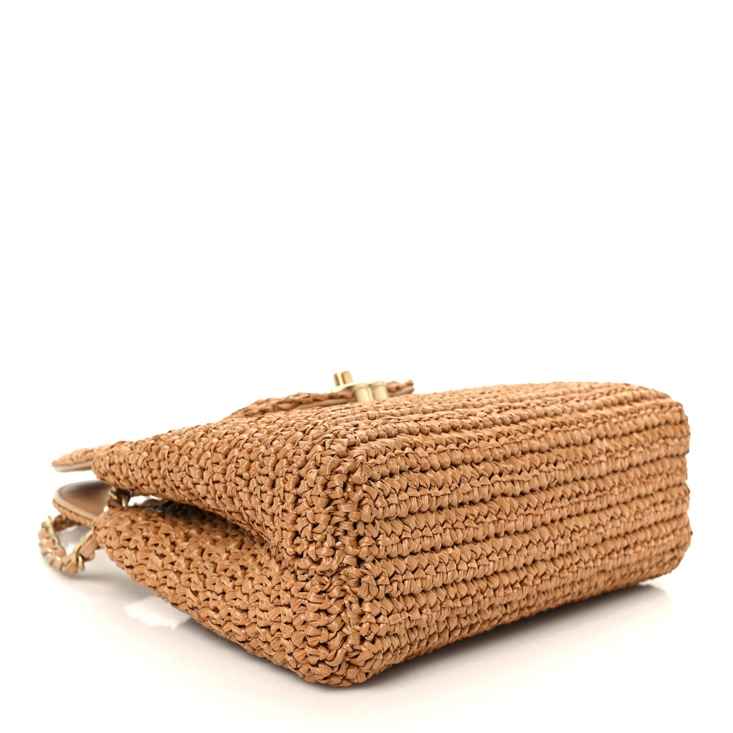 Chanel Braided Raffia Nano Kelly Flap Bag Dark Beige 4 of 11