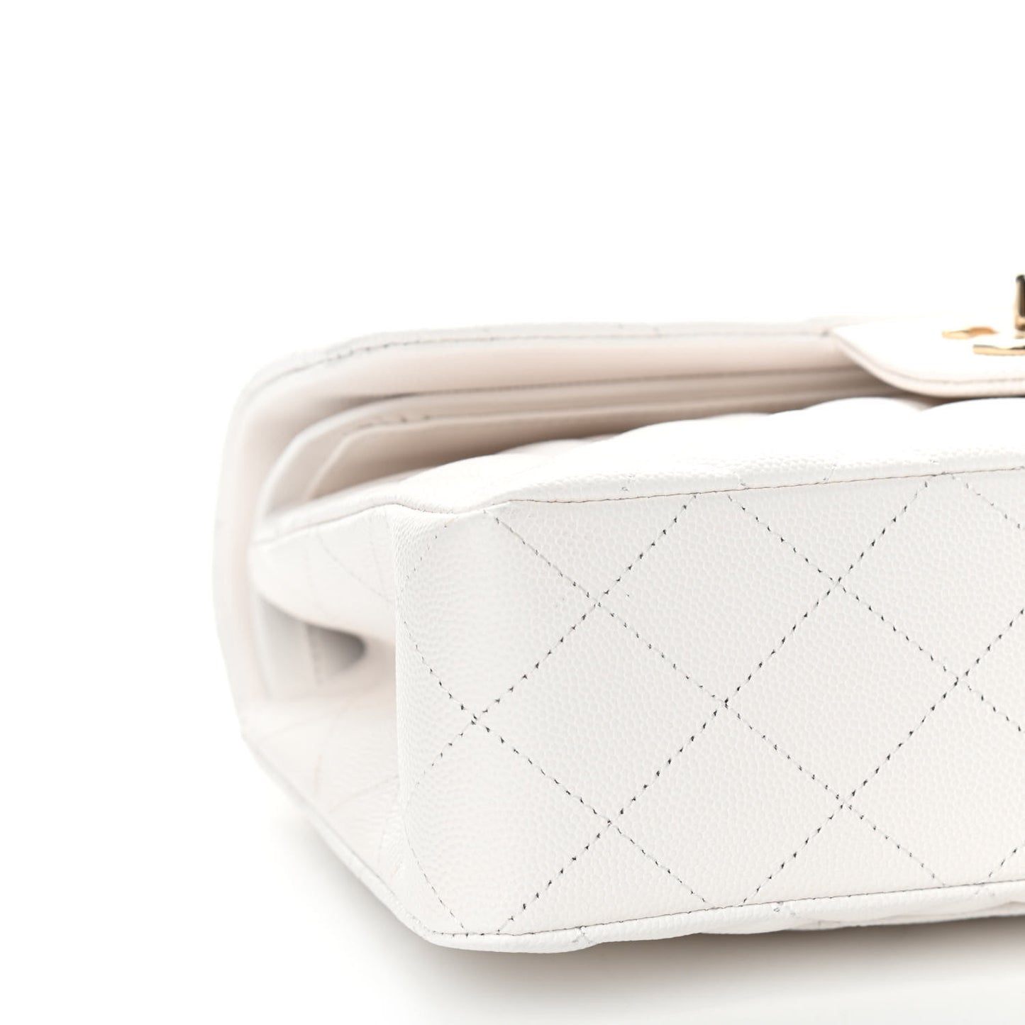 Caviar Quilted Small Double Flap White