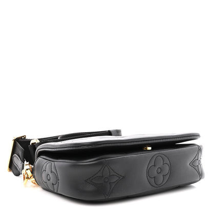 Louis Vuitton Calfskin Bubblegram Wallet On Strap Black 4 of 9