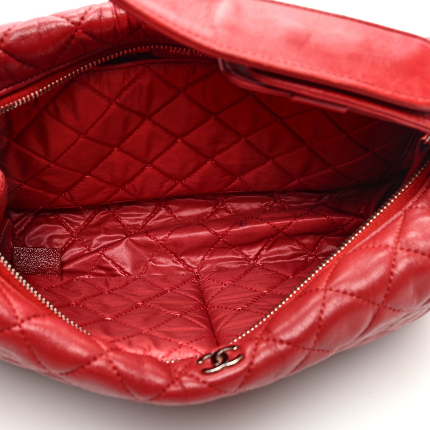 Lambskin Quilted Small Hobo Red