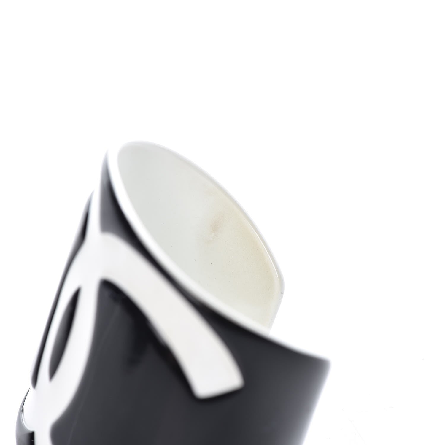 Chanel Resin CC Wide Cuff Black White 5 of 5