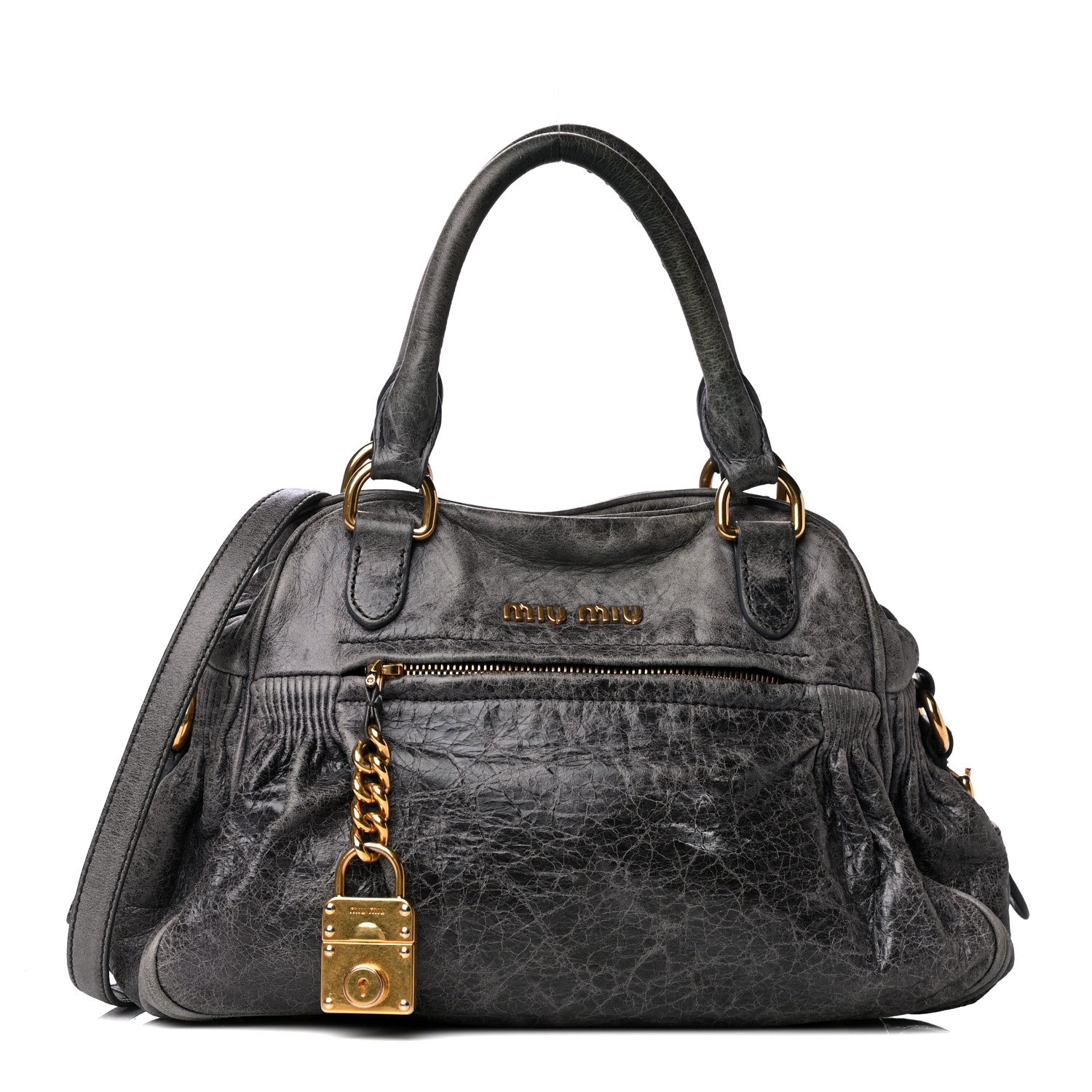 Miu Miu Vitello Lux Zip Tote Black 1 of 15