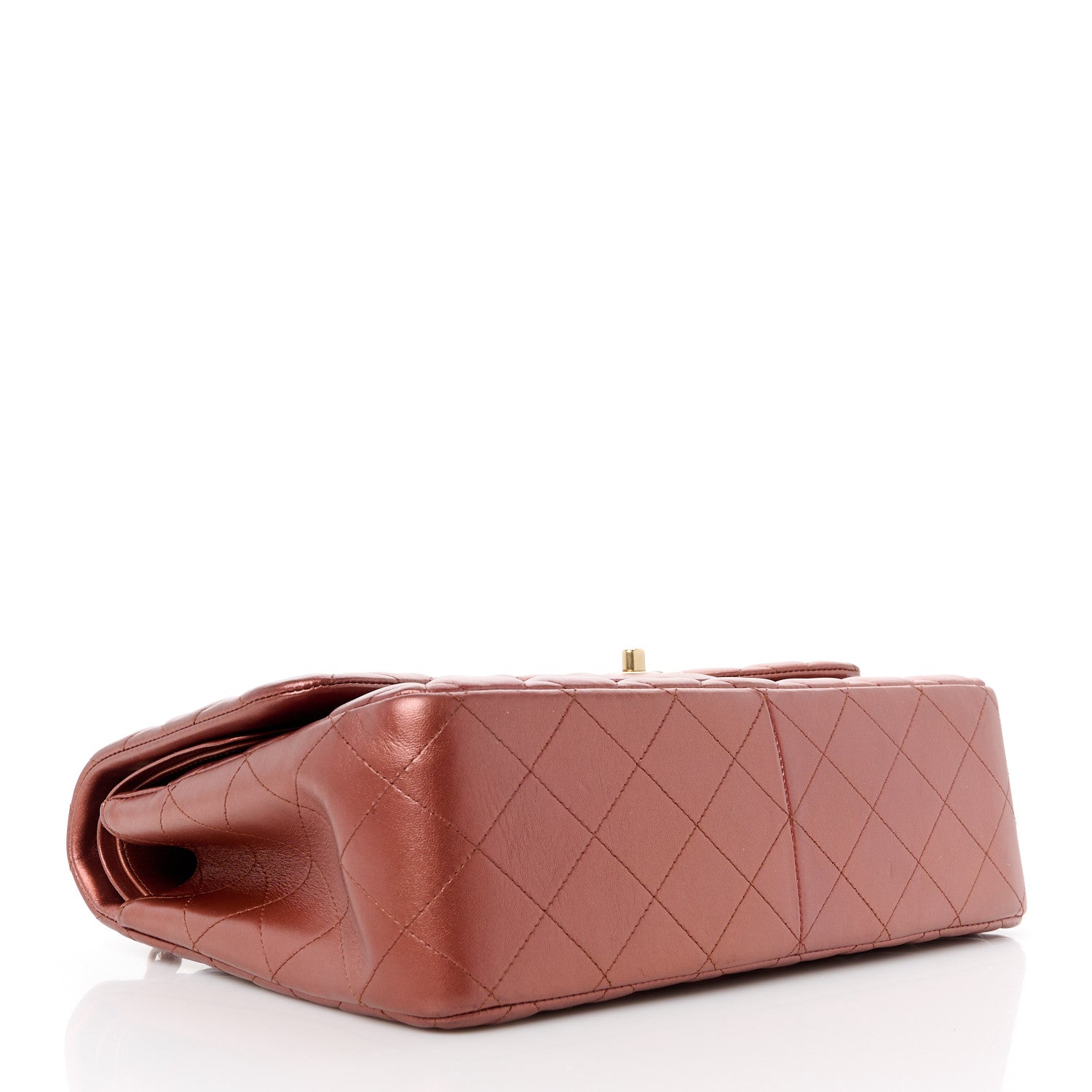 Chanel Metallic Lambskin Quilted Jumbo Double Flap Copper 4 of 11