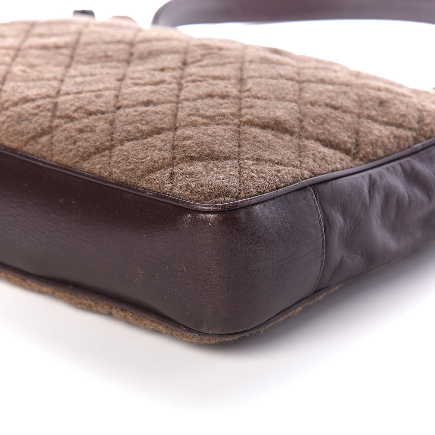 Wool Quilted Shopper Tote Brown
