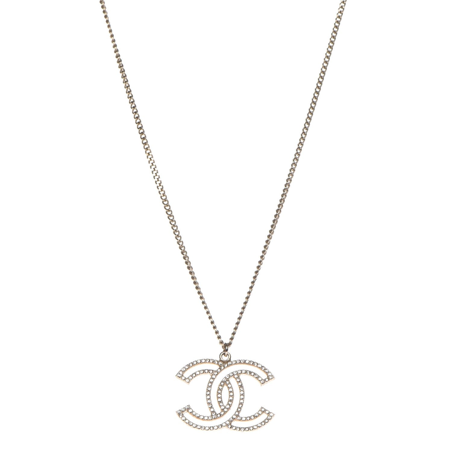 Chanel Crystal CC 100 Anniversary Necklace Gold 1 of 7