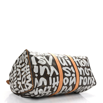 Louis Vuitton Monogram Graffiti Keepall 50 Silver 3 of 13