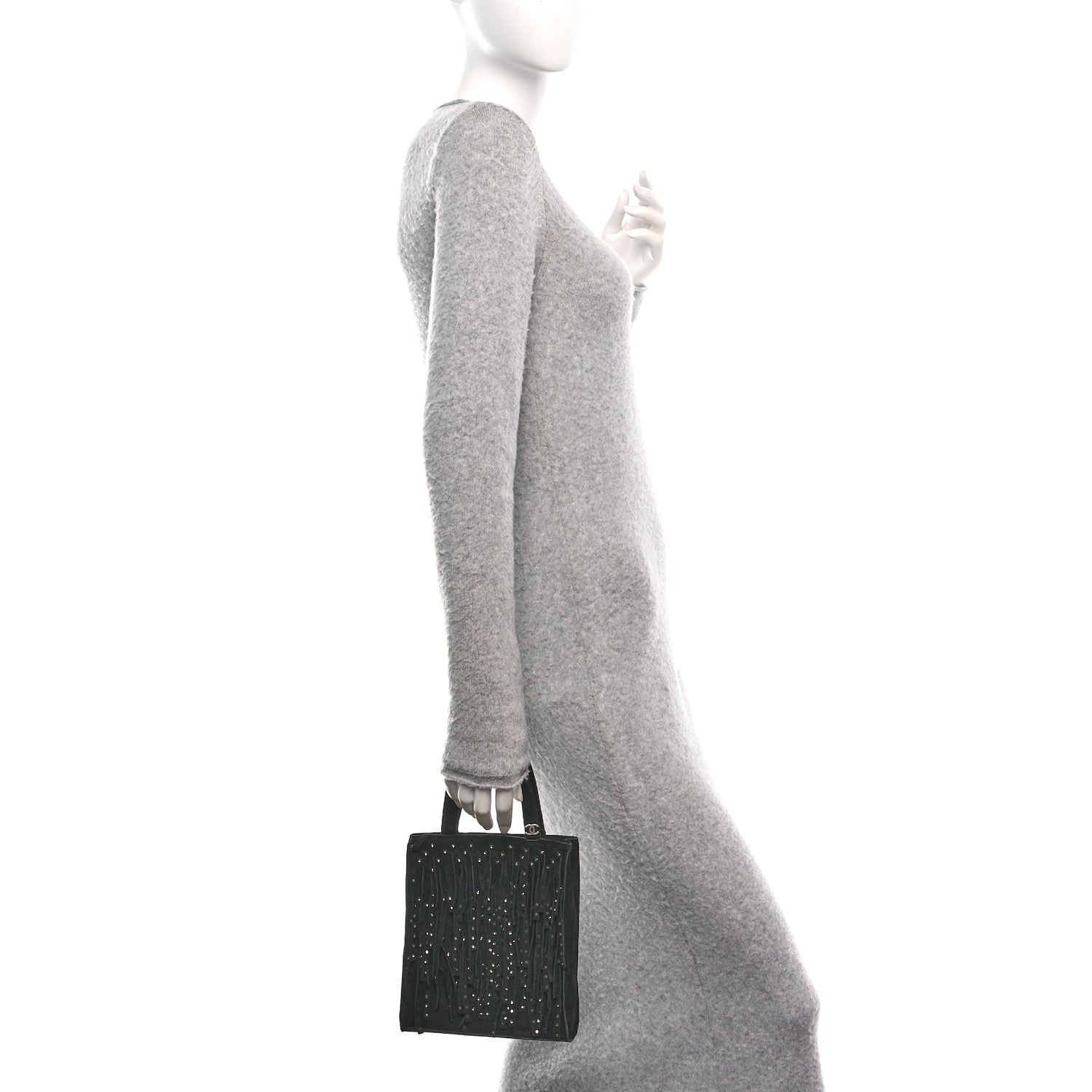 Chanel Suede Mini Fringe Tote Black 2 of 11