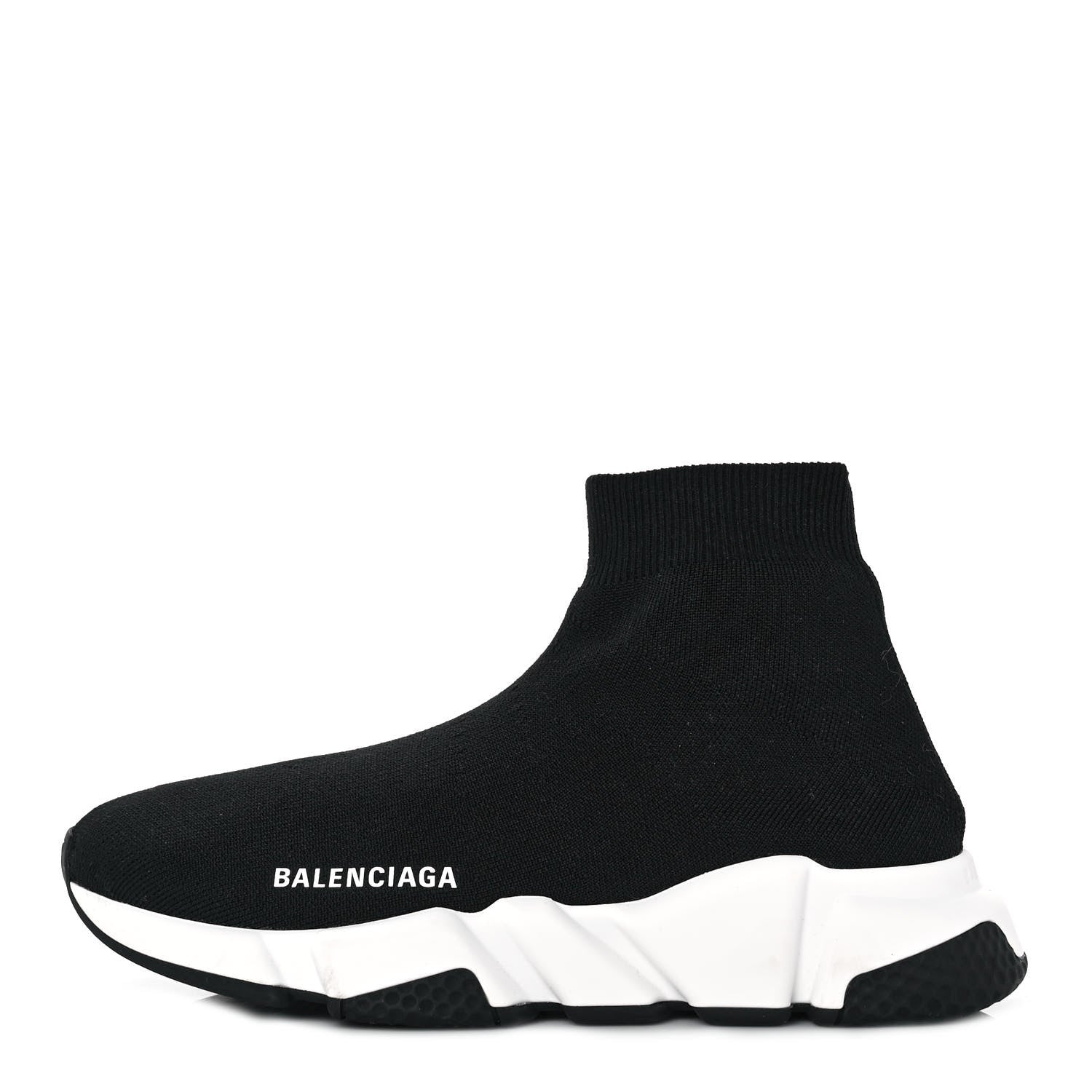 Balenciaga Neoprene Knit Womens Speed Sneakers 37 Black White 1 of 8