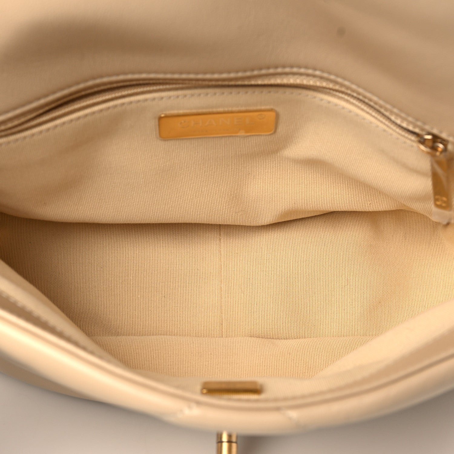 Chanel Lambskin Quilted Medium Chanel 19 Flap Beige 5 of 10
