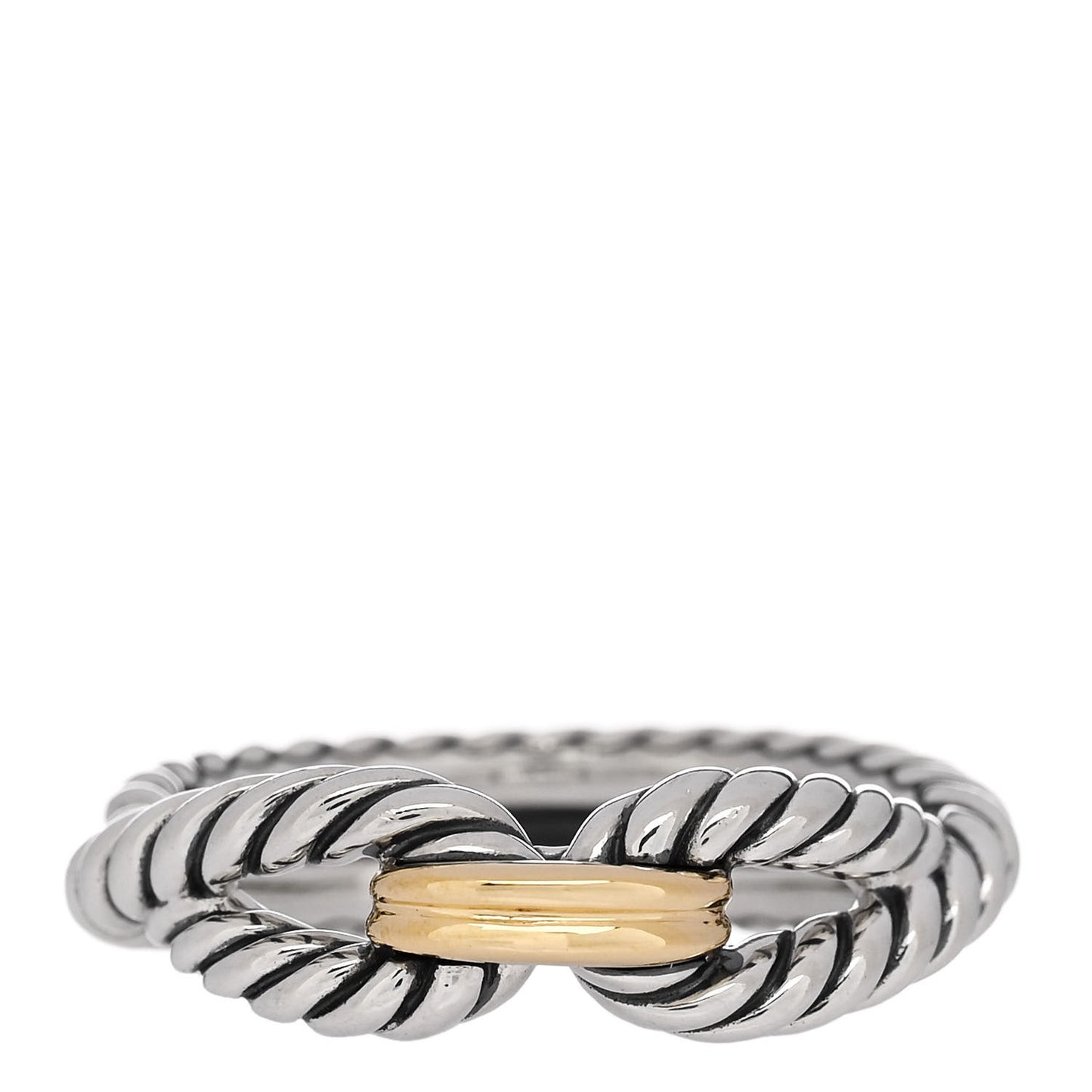 Sterling Silver 18K Yellow Gold Cable Loop Ring 54 7