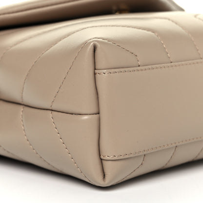 Saint Laurent Calfskin Y Quilted Monogram Toy Loulou Crossbody Bag Dark Beige 5 of 10
