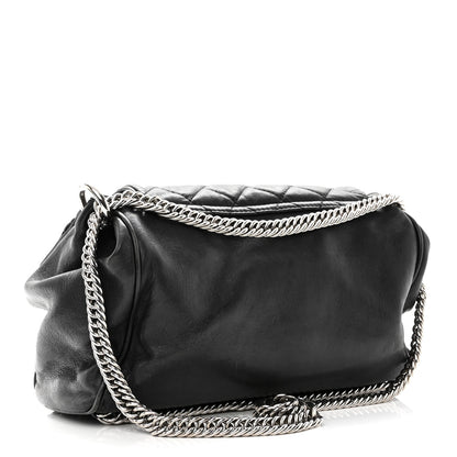 Chanel Washed Lambskin Quilted Bijoux Chain Accordion Flap Black 3 of 13