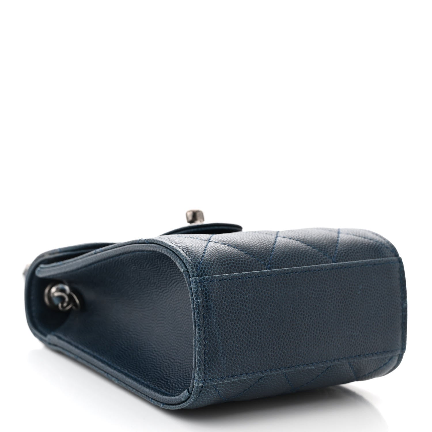 Chanel Caviar Quilted Extra Mini Wallet On Chain WOC Blue 4 of 12
