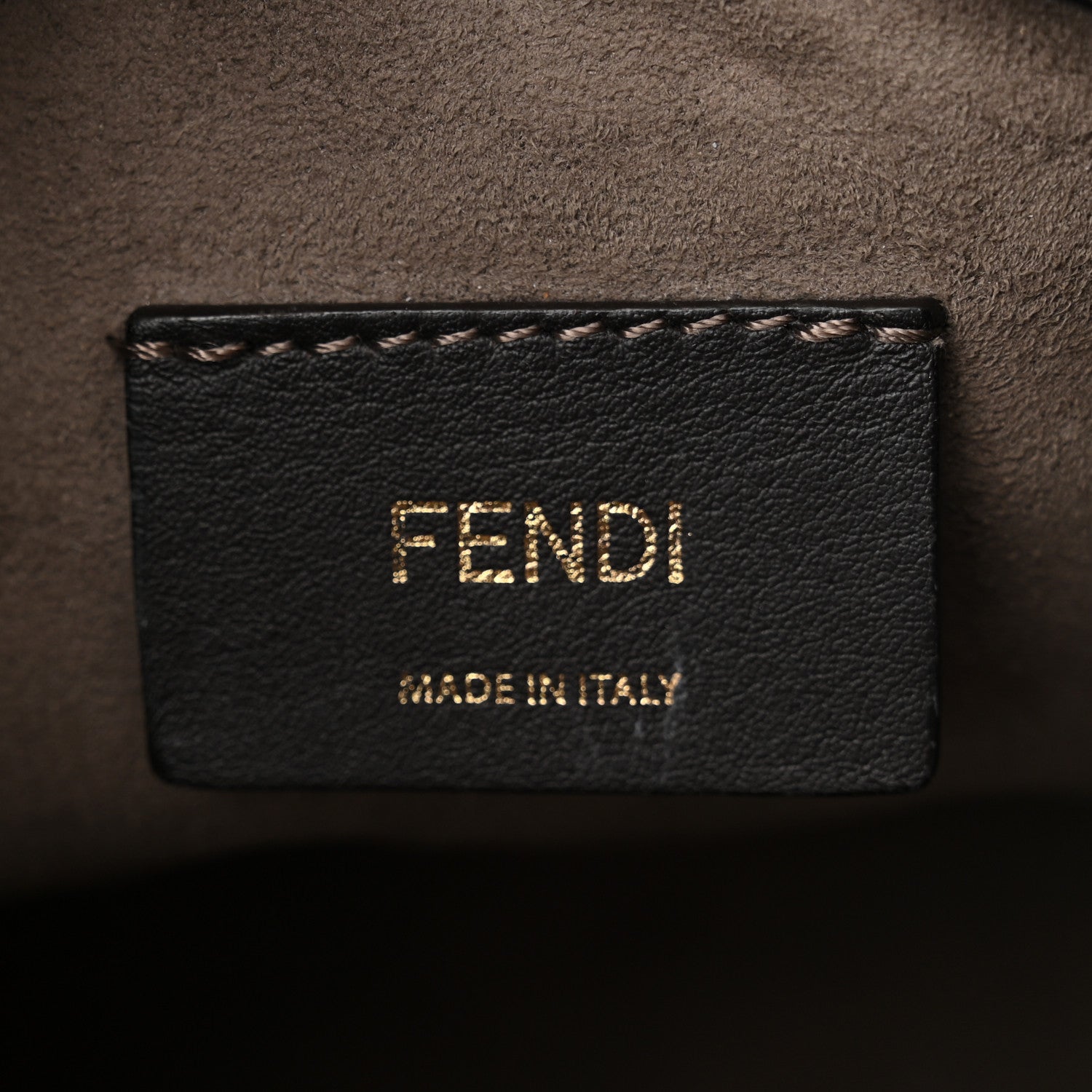 Fendi Vitello Liberty F is Fendi Bi-Color FF 1974 Embossed Mini Mon Tresor Bucket Bag Maya Black 6 of 10