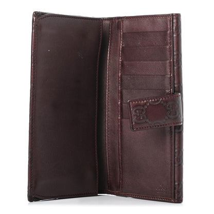 Gucci Guccissima Margaux Calfskin Metal Bar Continental Flap Wallet Chocolate 5 of 7