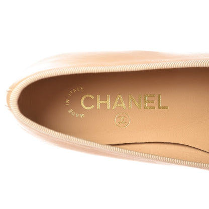 Chanel Lambskin Cap Toe Ballerina Flats 38 Beige Black 16 of 20