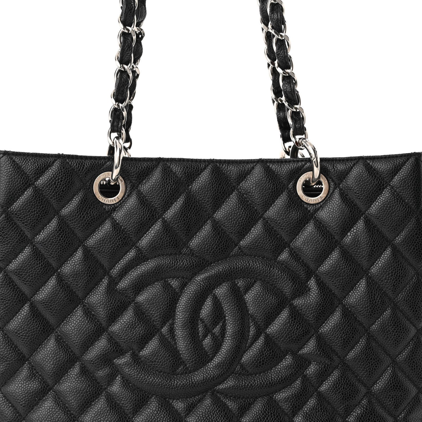 Caviar Quilted Grand Shopping Tote GST Black