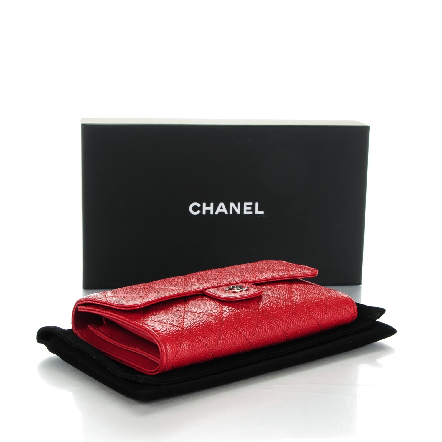 Chanel Caviar Quilted Large Flap Wallet Red 4 of 8