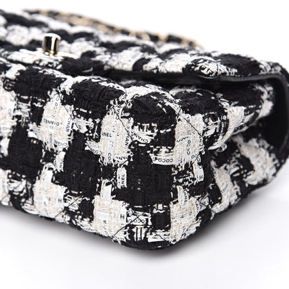 Chanel Tweed Quilted Mini Rectangular Flap Black Ecru White 10 of 12