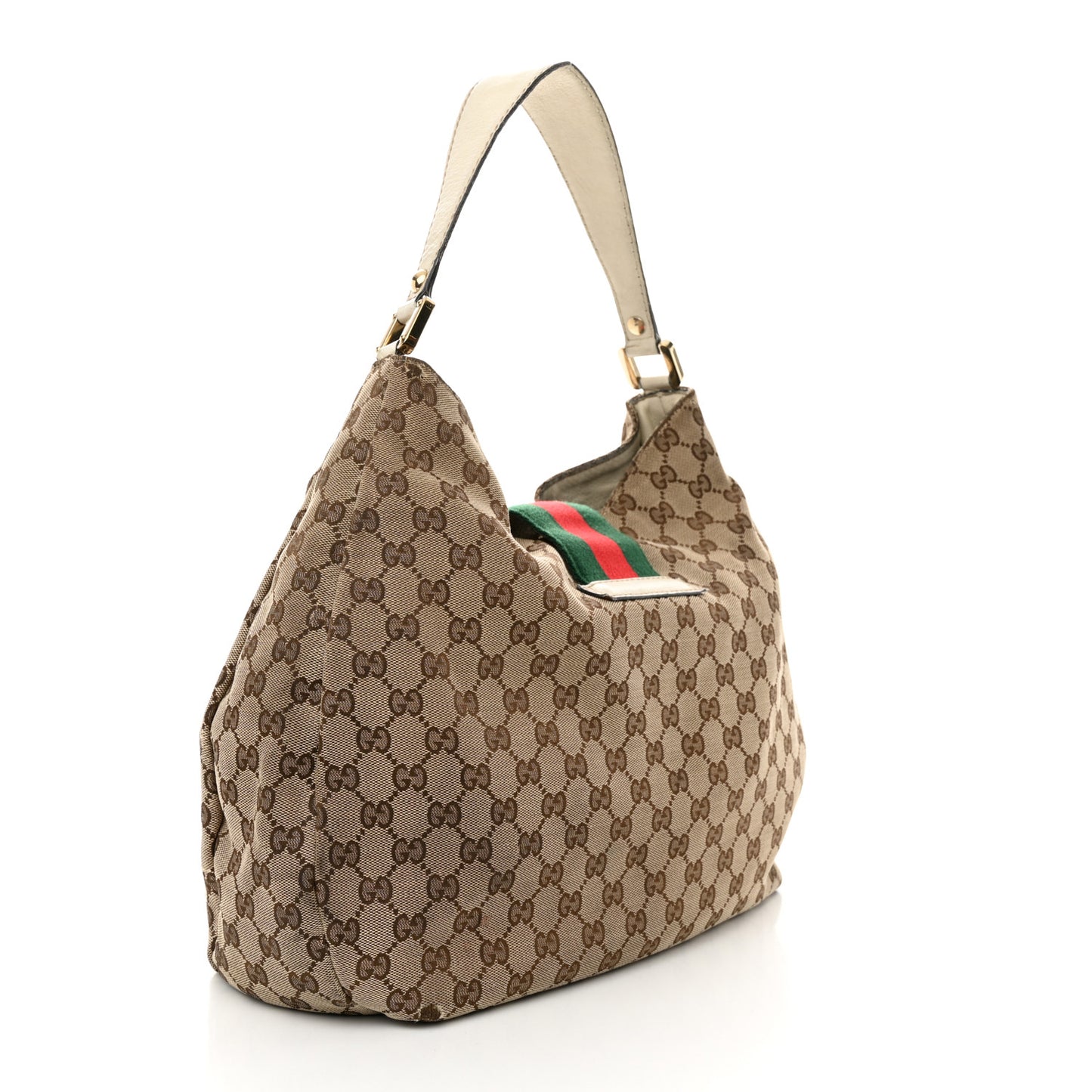 Monogram Large New Ladies Web Hobo Off White